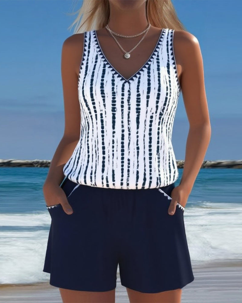 Mia maillot de bain deux pièces avec poches femme – style décontracté pratique – Aveline Lyon