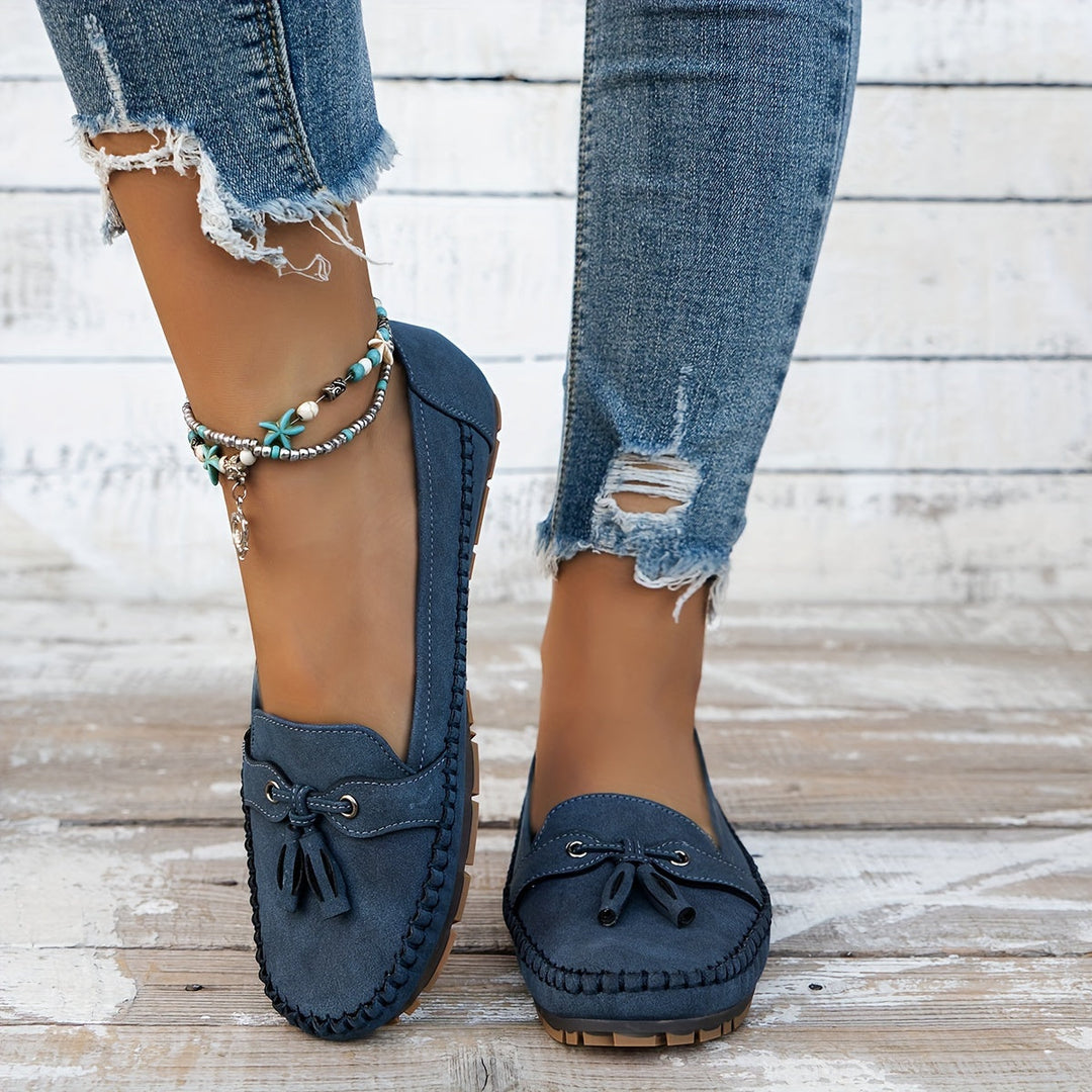 Nadine - Mocassins classiques avec détail à pompons