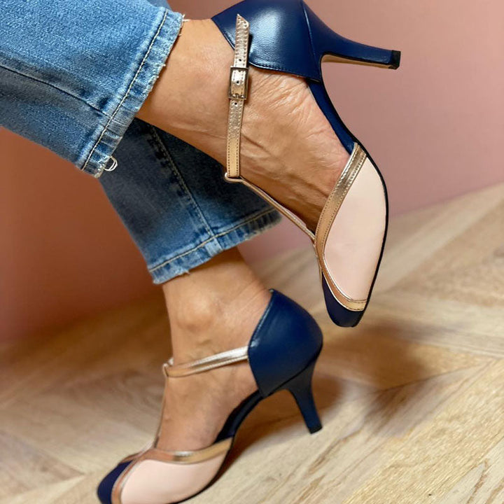 Alessia™ | Chaussures à talons T-Strap colorées et confortables avec bout rond