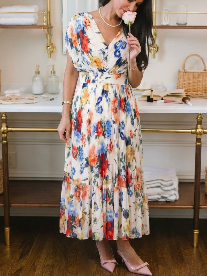 Savannah | Midi plissé floral