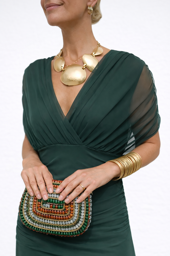 Velora™ | Robe Longue Fleurie avec Décolleté en V