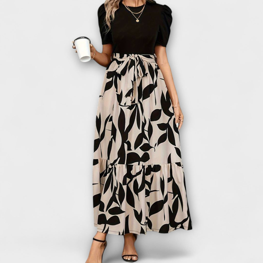 Luna - Robe d'été avec motif floral et encolure ronde