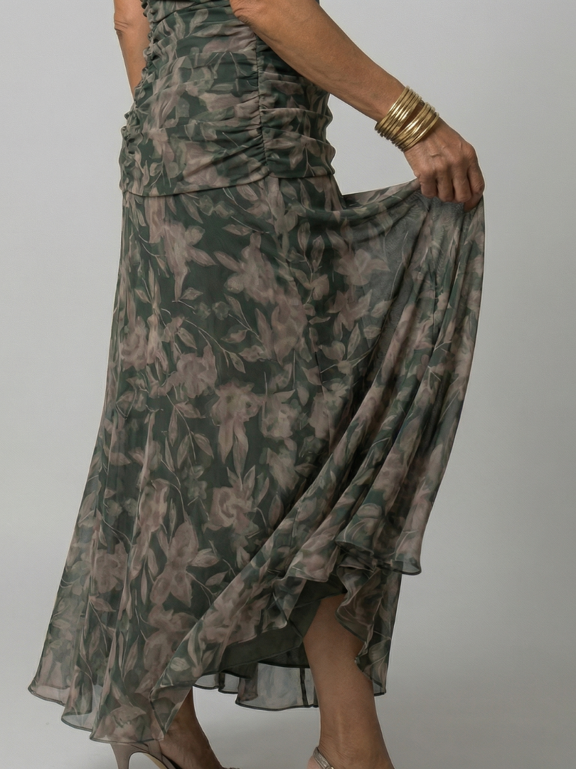 Calen | Robe Midi Fluide à Epaule Dégagée