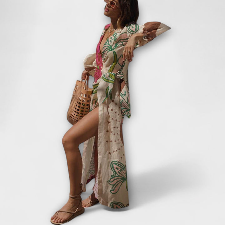 Tracey - Robe Maxi Tunique à Nœud