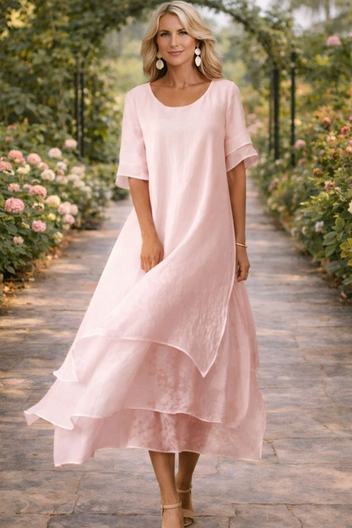 Léa - Robe midi fluide à volants légers
