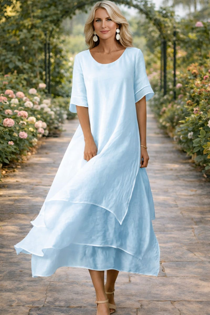 Léa - Robe midi fluide à volants légers