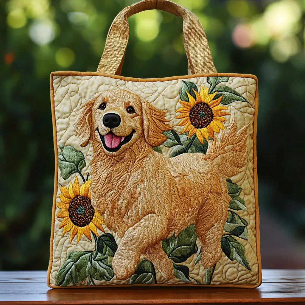Sac artisanal golden retriever fait main – design animalier joyeux – Aveline Lyon