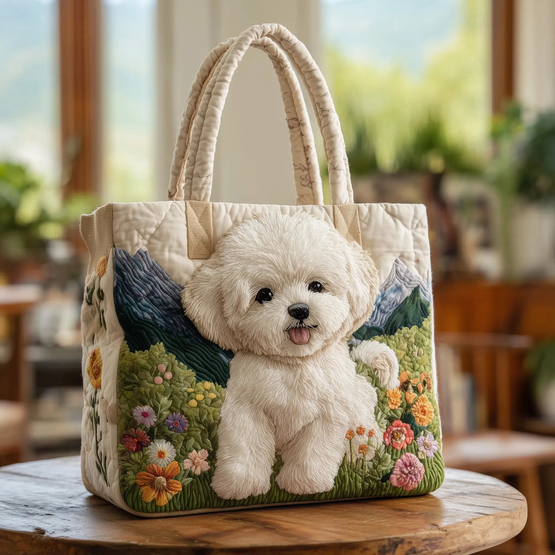 Sac artisanal chien enchanté fait main – design animalier magique – Aveline Lyon