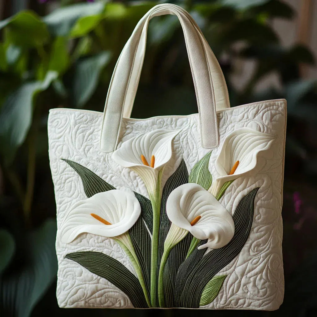 Sac artisanal lys blancs fait main – design floral délicat et raffiné – Aveline Lyon