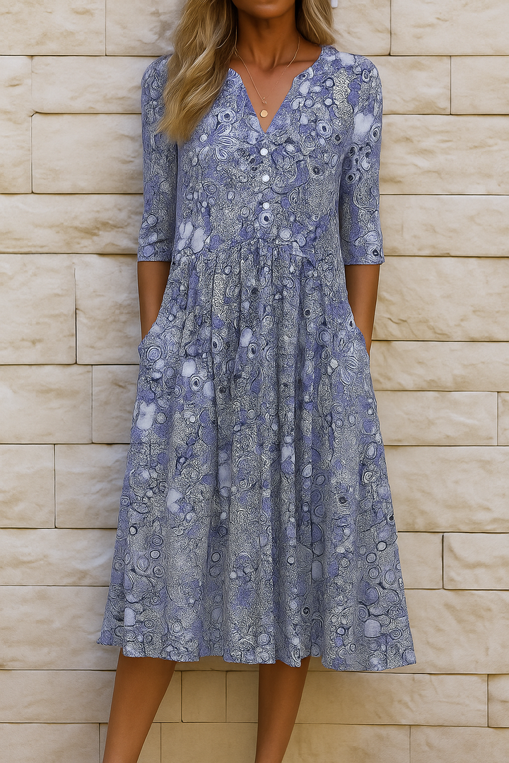 Juliette - Robe midi fluide à encolure en V