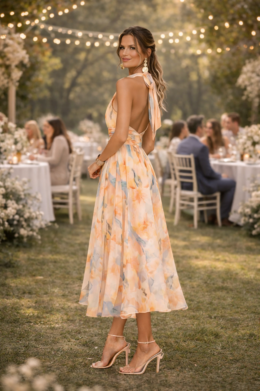 Esther™ | Robe à Col Halter avec Imprimé Aquarelle