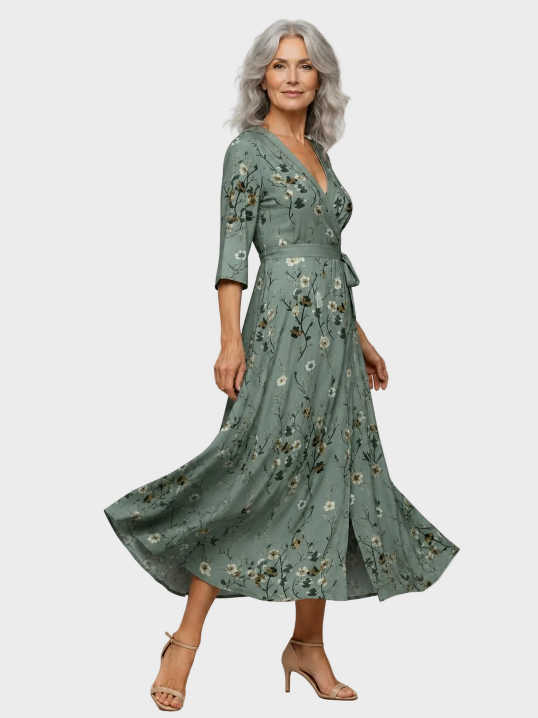 Selora robe maxi halter bloom flow femme – style fleuri romantique – Aveline Lyon