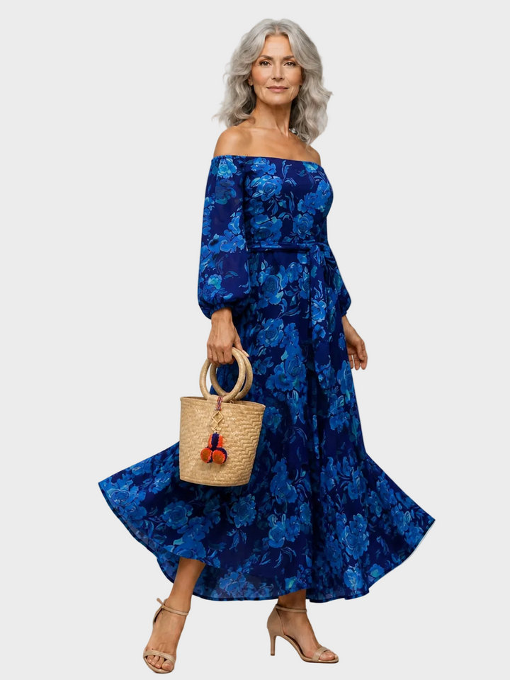 Francesca robe florale manches longues femme – style romantique élégant – Aveline Lyon