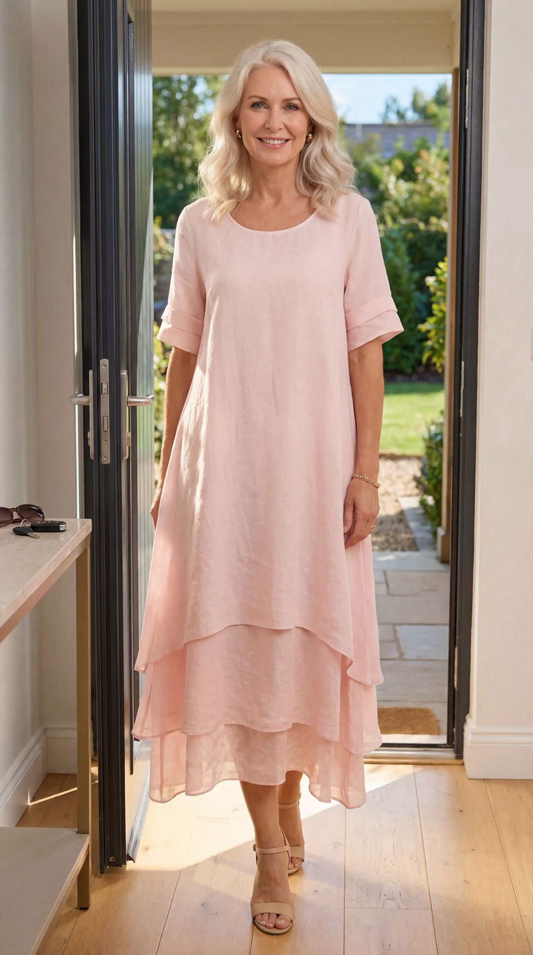 Léa - Robe midi fluide à volants légers