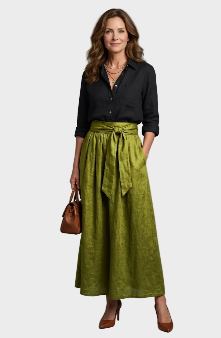 Vera ensemble blouse et jupe midi femme – style coordonné élégant – Aveline Lyon