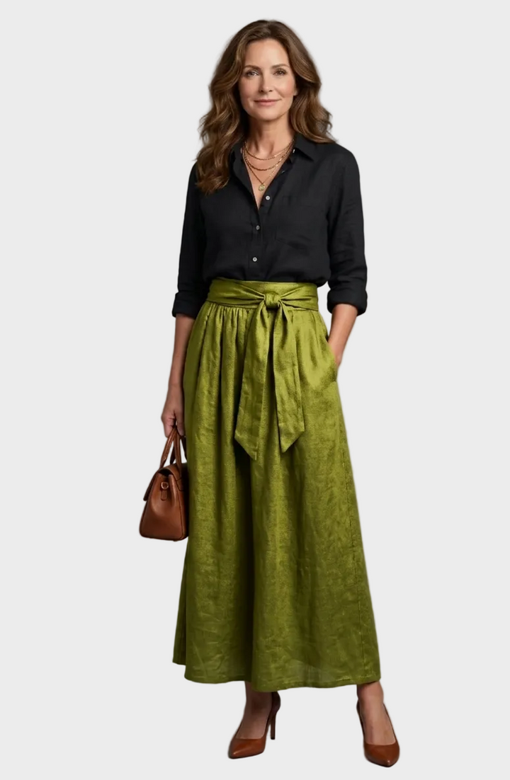 Vera ensemble blouse et jupe midi femme – style coordonné élégant – Aveline Lyon