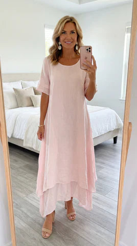 Léa - Robe midi fluide à volants légers