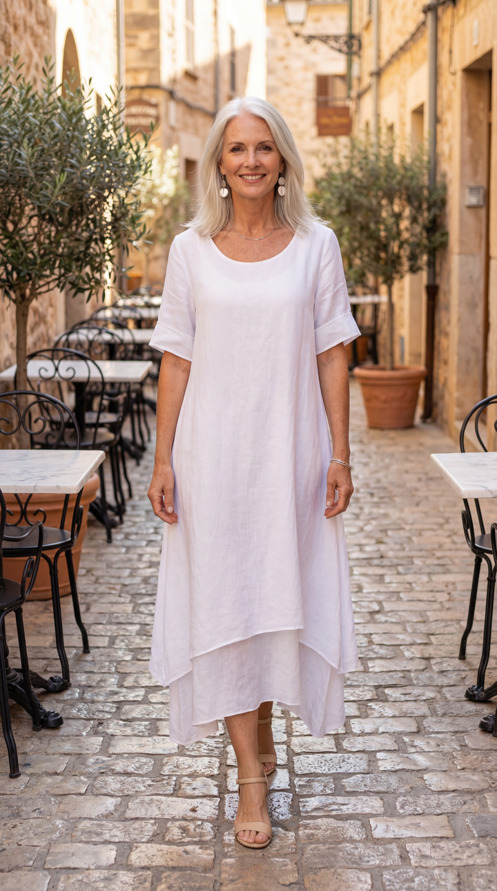 Léa - Robe midi fluide à volants légers