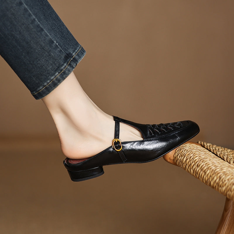 Elya | Mules en Cuir Véritable (presque épuisées)