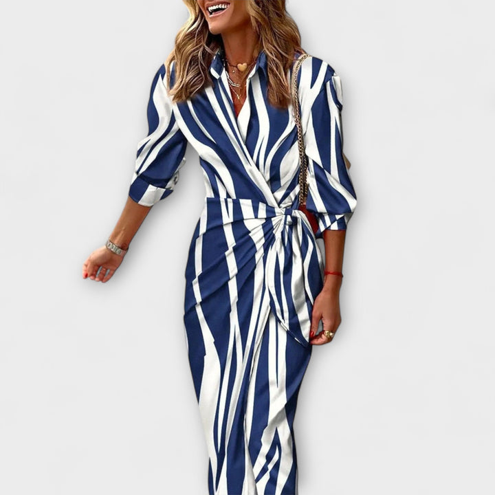 Clarissa - Robe Chemise Midi Rayée