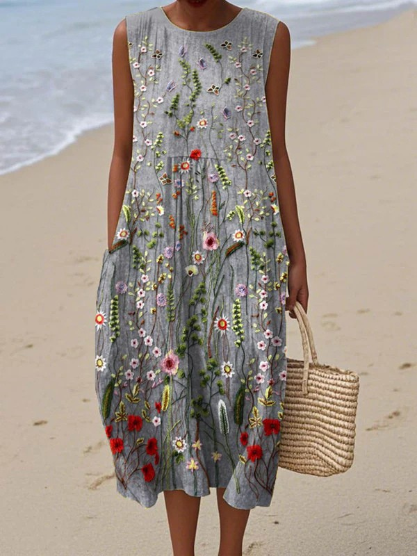 Carla | Robe Midi à fleurs