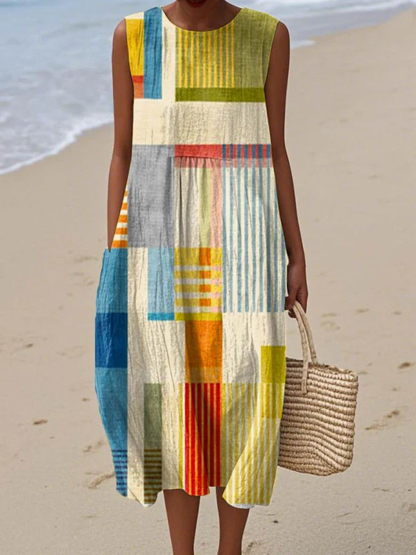 Eva | Robe Midi Géométrique