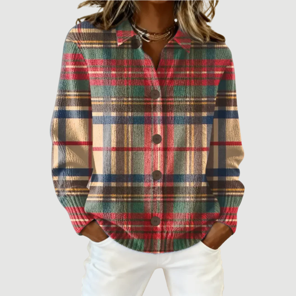 NORA | BLOUSE À CARREAUX ÉLÉGANTE