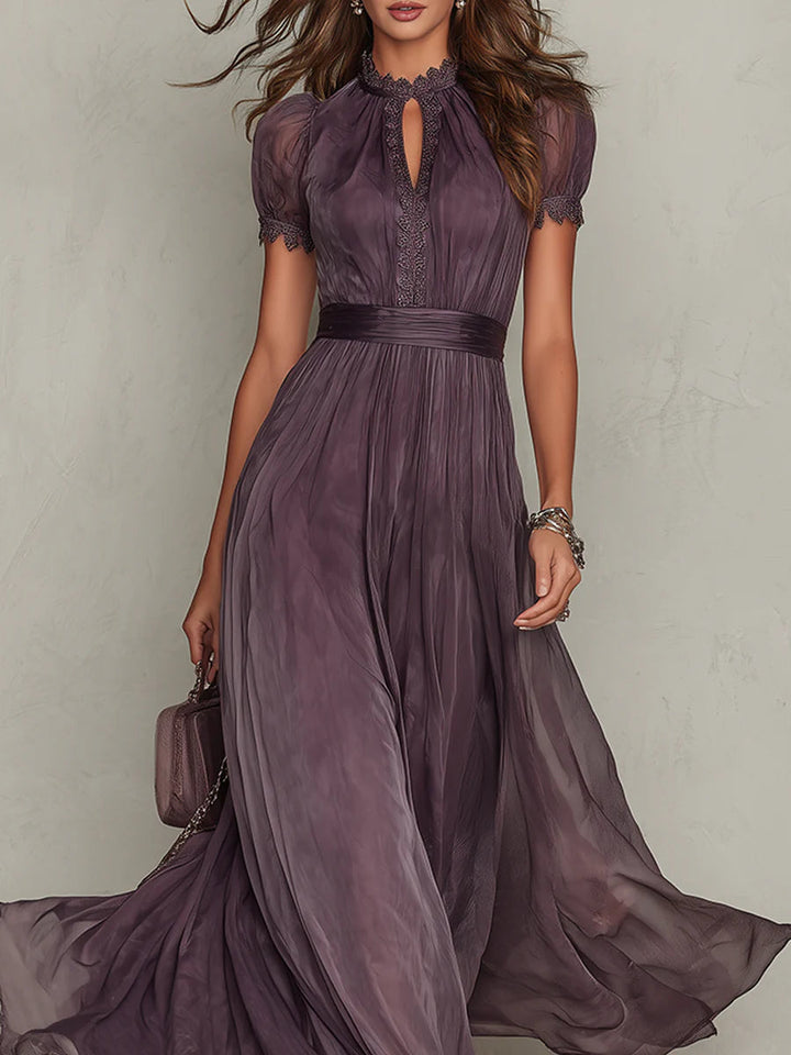 Hélène - Robe Maxi Chiffon Vintage Élégante