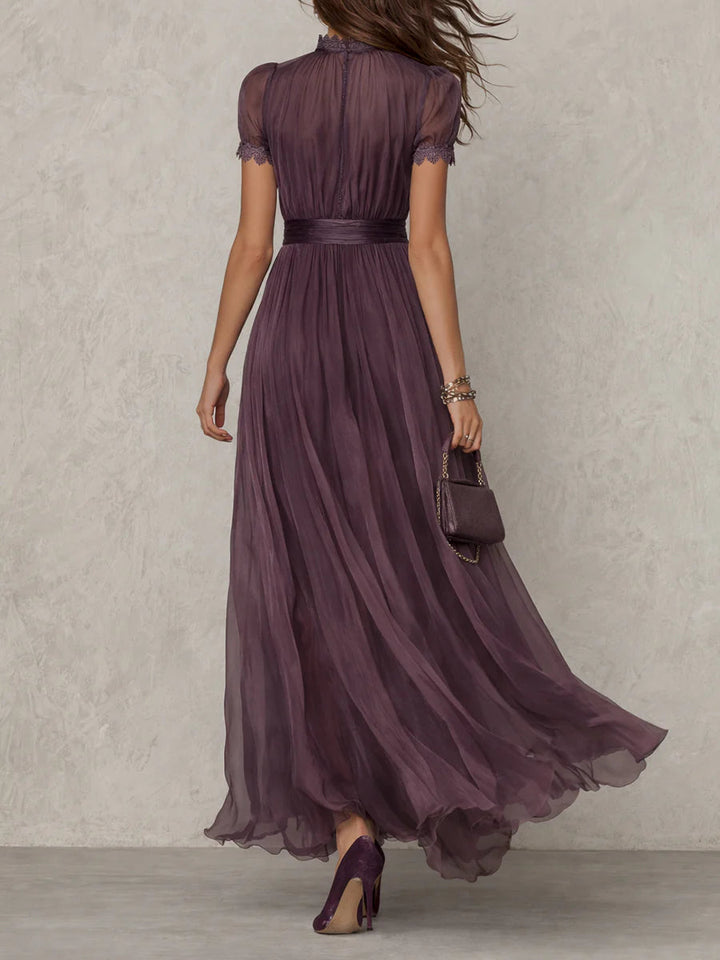 Hélène - Robe Maxi Chiffon Vintage Élégante