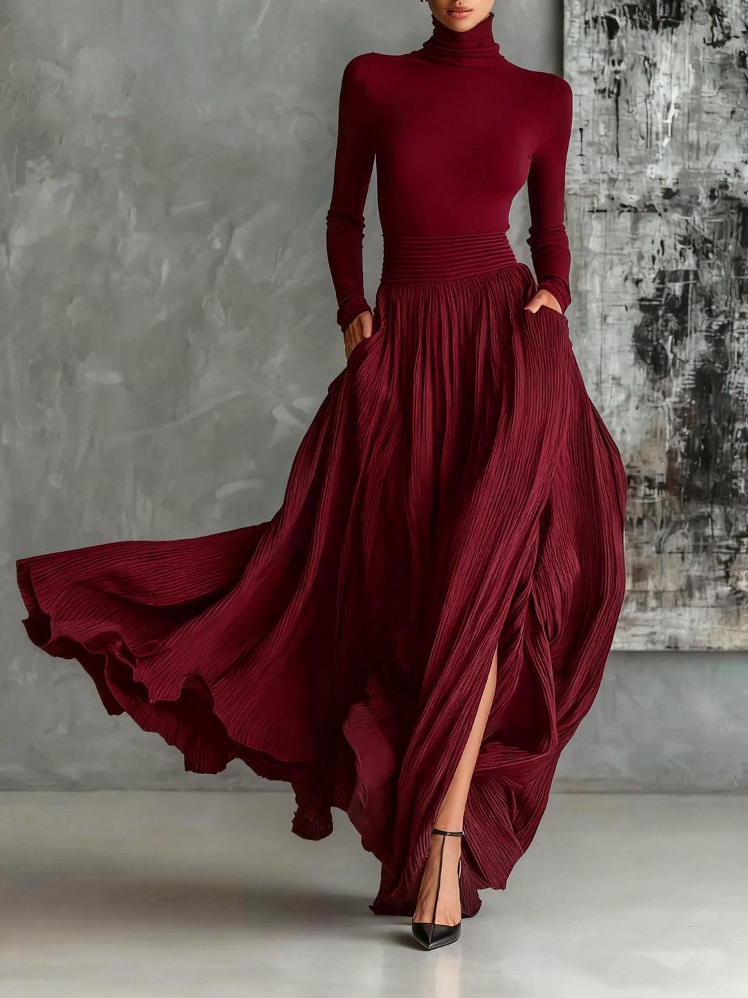 Eva™ || Ensemble élégant avec jupe plissée