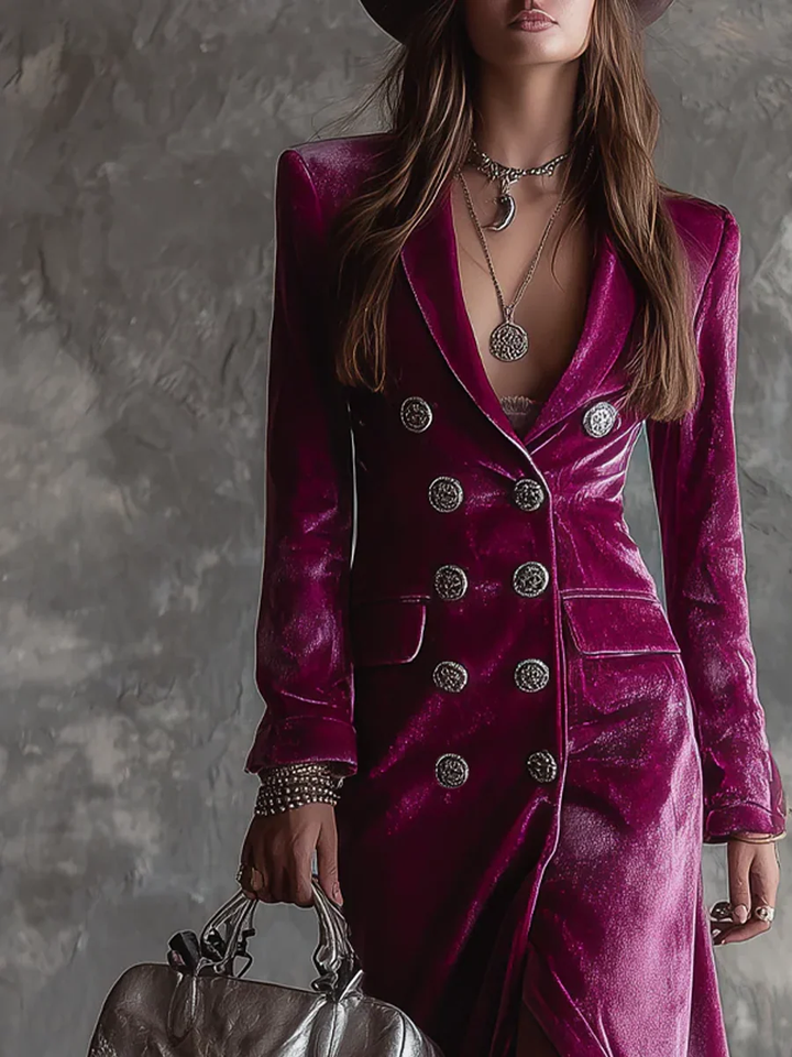 Lunori™ Victoria | Robe Blazer en Velours
