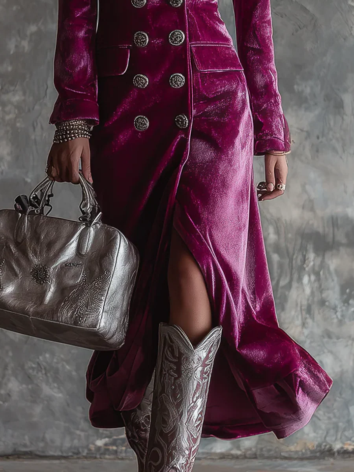 Lunori™ Victoria | Robe Blazer en Velours