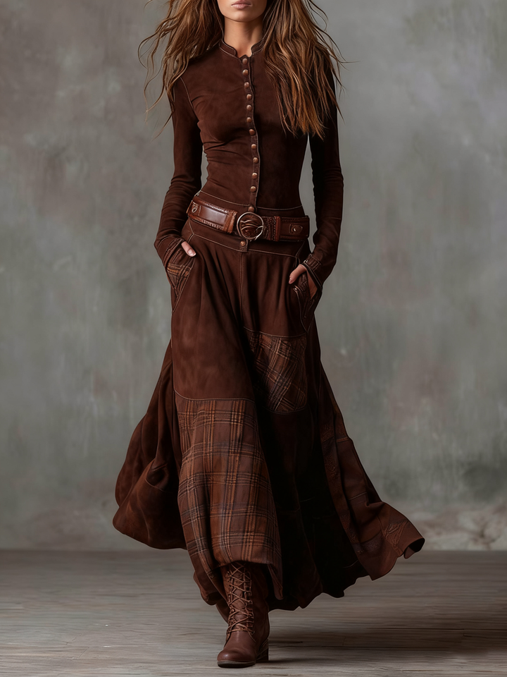 Lunori™ | Robe Maxi en Suède Michelle