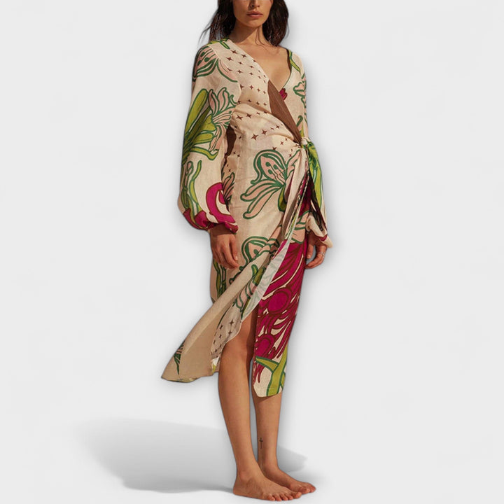 Tracey - Robe Maxi Tunique à Nœud