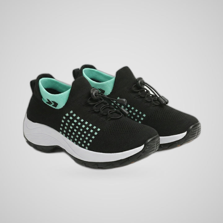 Chaussures Orthopédiques Ambulo en Tissu Tricoté - Vert Noir