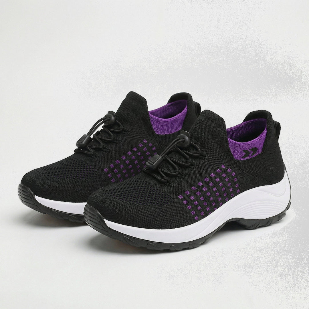 Chaussures Orthopédiques Ambulo en Tissu Tricot - Violet Noir