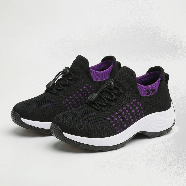 Chaussures Orthopédiques Ambulo en Tissu Tricot - Violet Noir