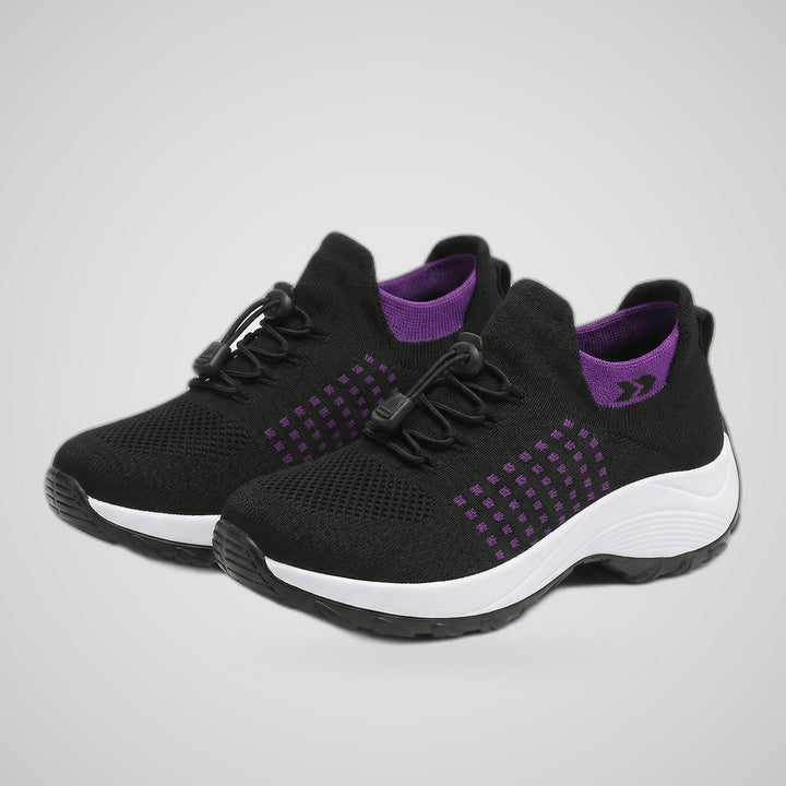 Chaussures Orthopédiques Ambulo en Tissu Tricot - Violet Noir