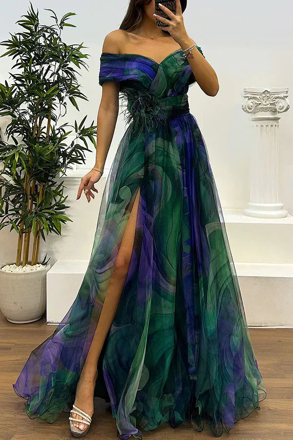 Juliet – Robe Maxi Élégante à Épaules Dégagées