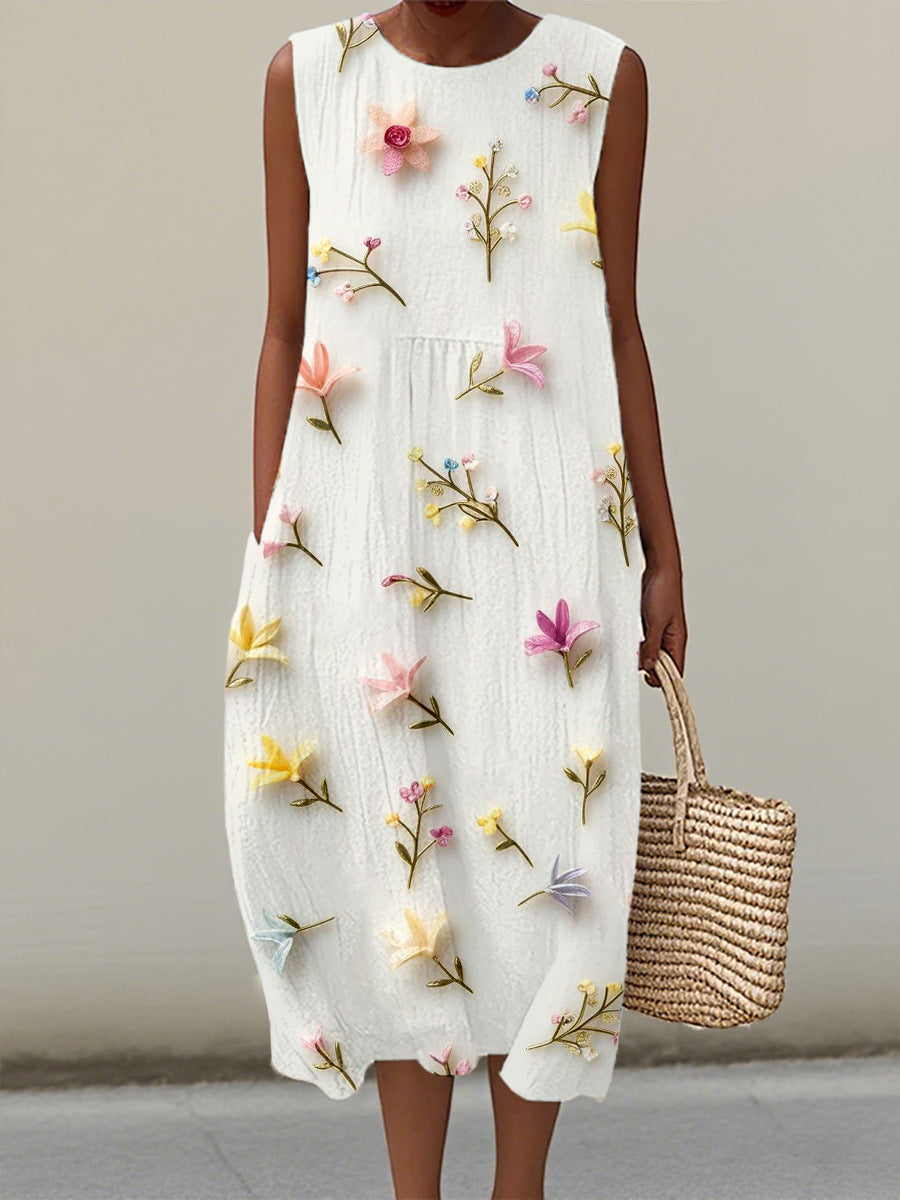 Églantine | Robe Midi Fleurs d'Été