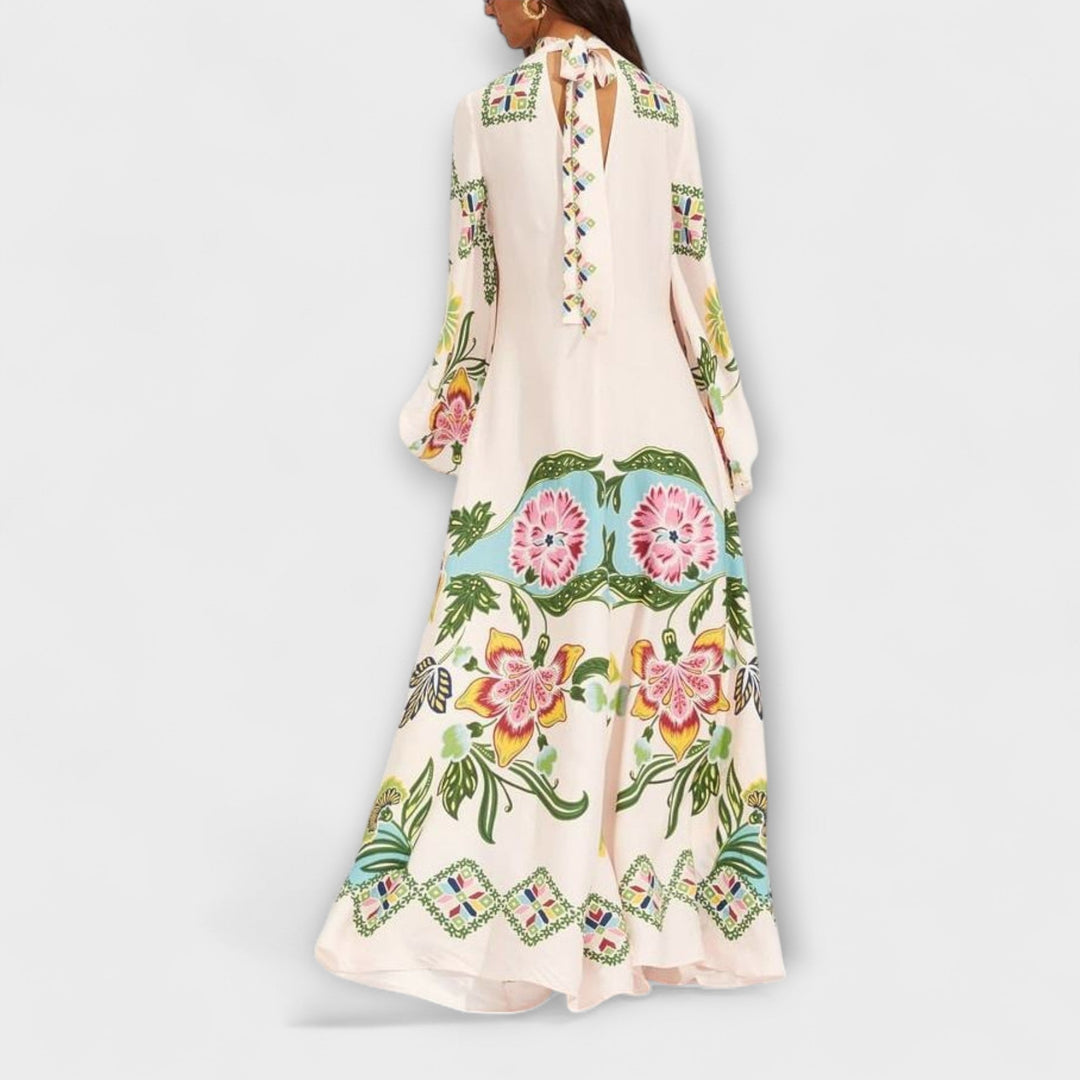 Lisa - Robe Maxi Élégante avec Imprimé Floral et Design Fluide