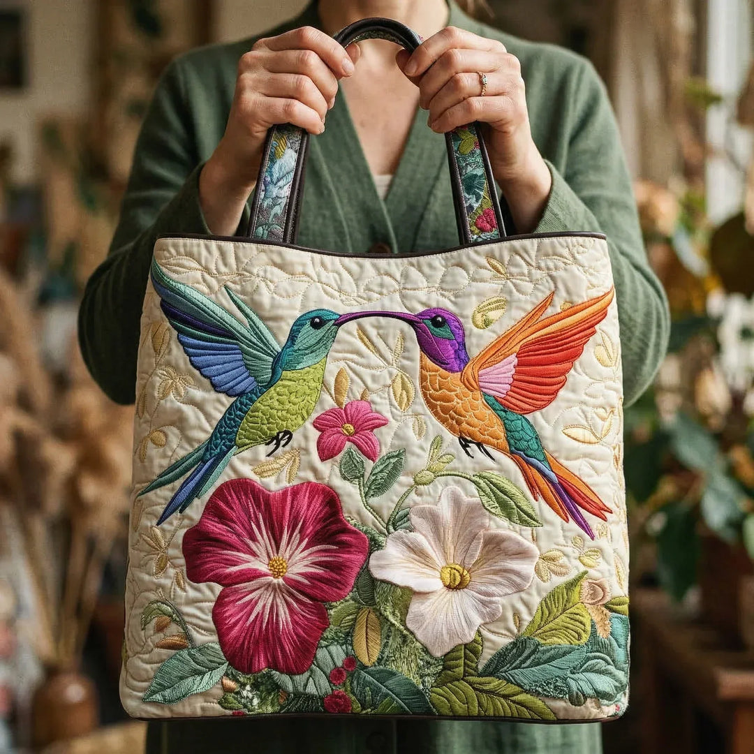 Sac Artisanal | Colibri et Fleurs Blanches