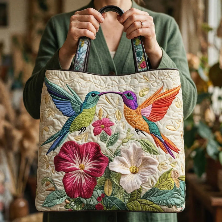 Sac Artisanal | Colibri et Fleurs Blanches