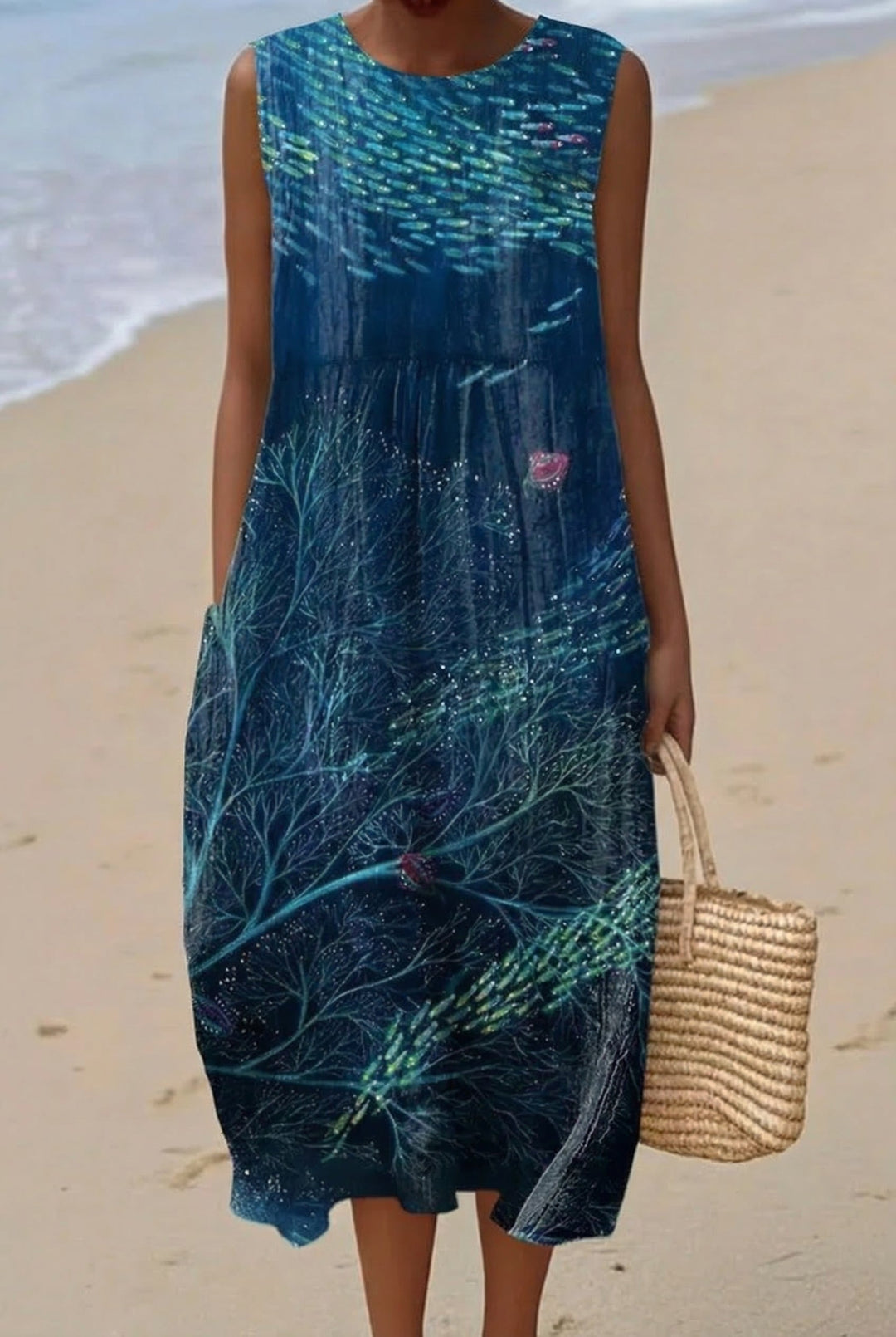 Récif | Robe Midi Mer Profonde