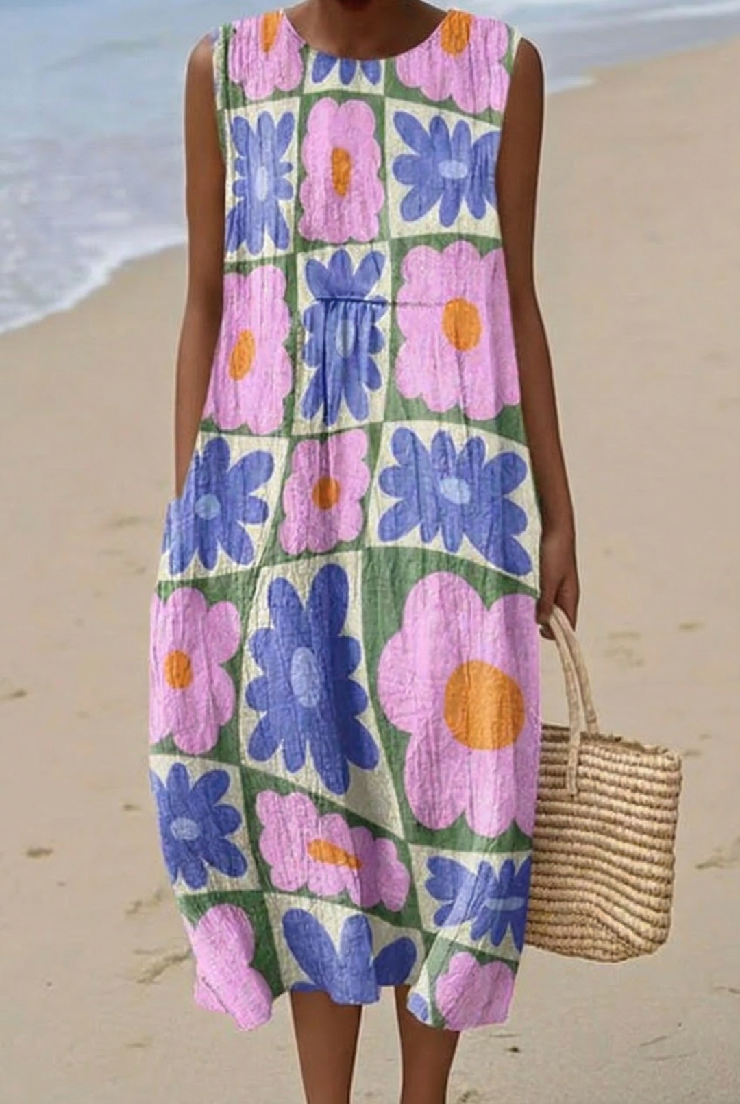 Gaëlle | Robe Midi Fleurs Pop Rétro