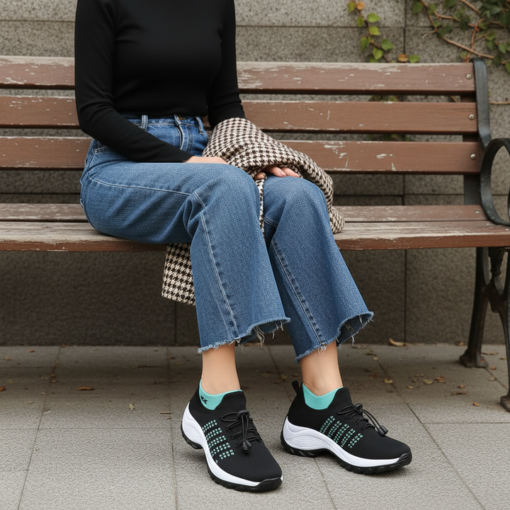 Chaussures Orthopédiques Ambulo en Tissu Tricoté - Vert Noir