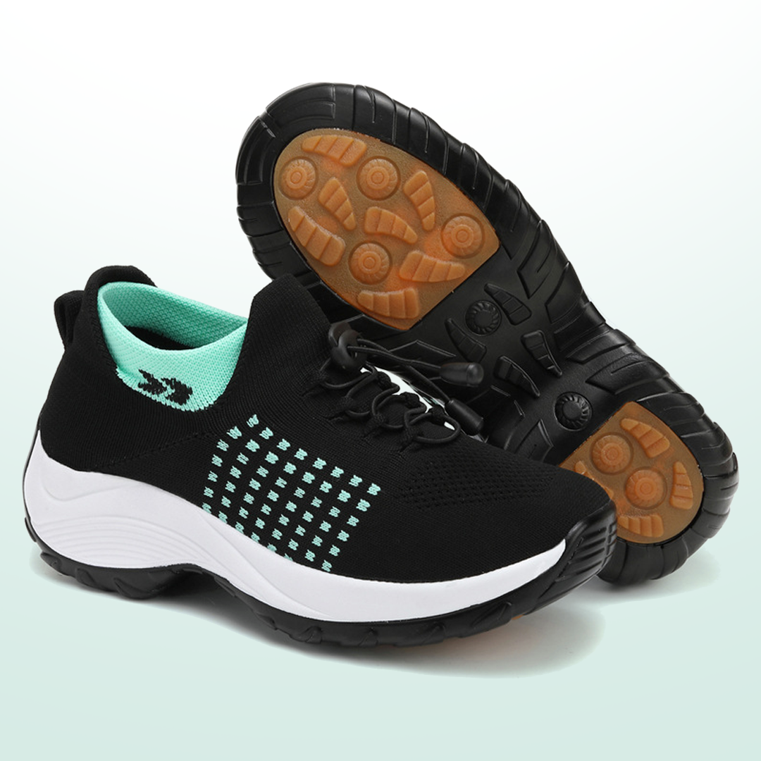 Chaussures Orthopédiques Ambulo en Tissu Tricoté - Vert Noir