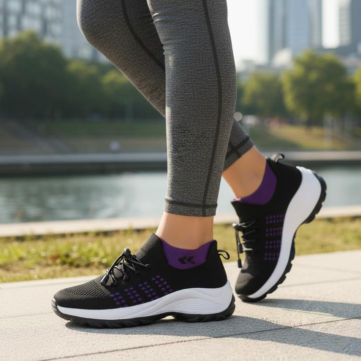 Chaussures Orthopédiques Ambulo en Tissu Tricot - Violet Noir