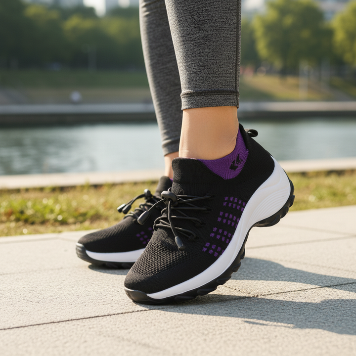 Chaussures Orthopédiques Ambulo en Tissu Tricot - Violet Noir