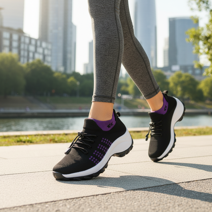 Chaussures Orthopédiques Ambulo en Tissu Tricot - Violet Noir